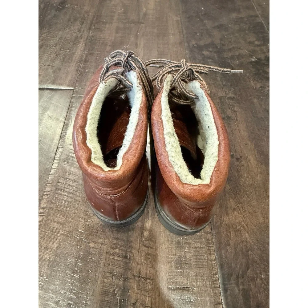 Vintage Womens World Traveler Company Leather Boots Sherling Lined Size 6.5‎